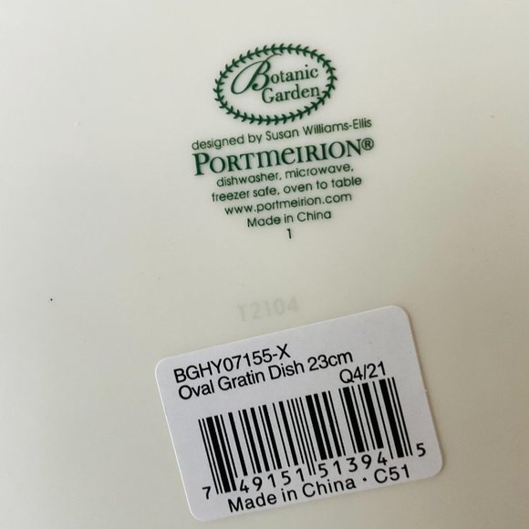 PORTMEIRION Botanic Garden "Oval Gratin Dish" NWT - Picture 2 of 6